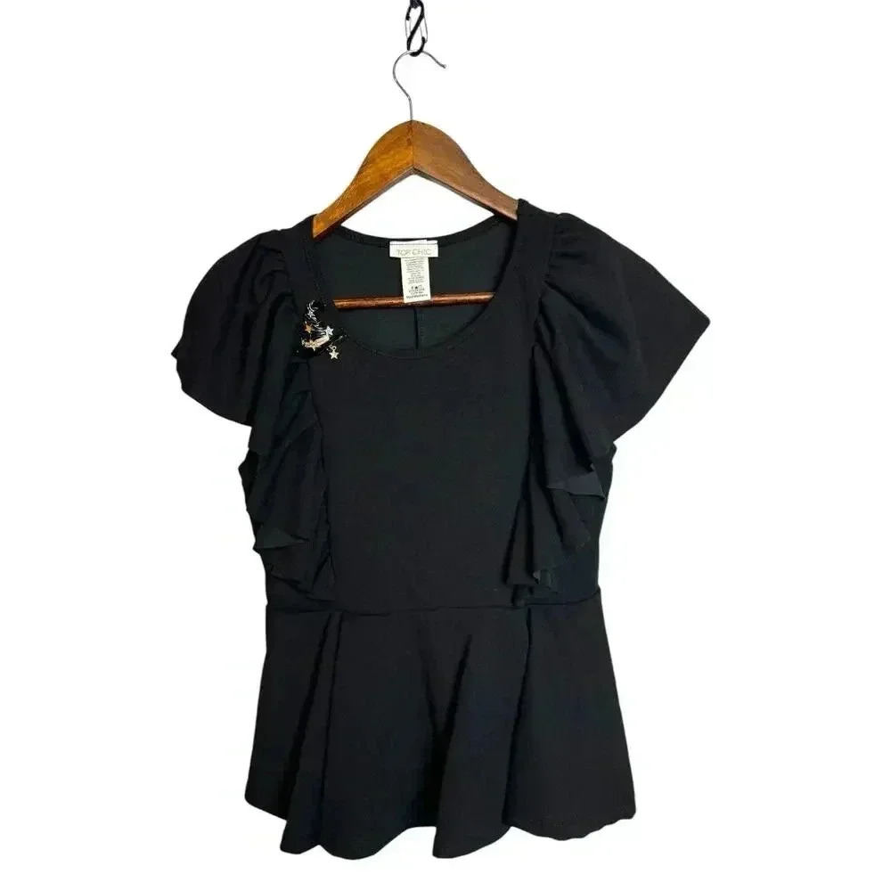 Top chic flutter top M